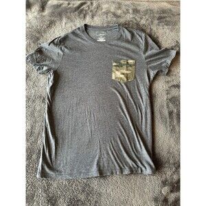 Sonoma Mens Shirt M Black Camo Army Pocket